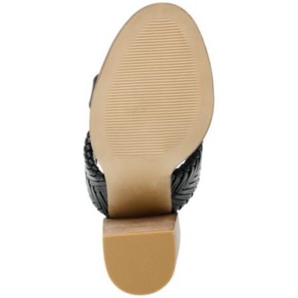 DOLCE VITA Womens Black Bambi Round Toe Stacked Heel Slip On Heeled Sandal 7.5 M - Picture 4 of 5